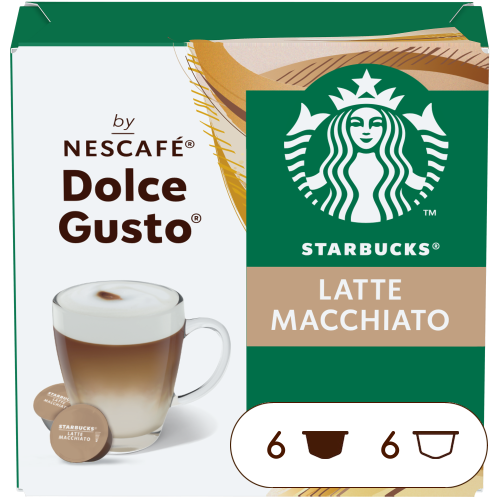 Boîte de capsules STARBUCKS® LATTE MACCHIATO 12 CAPSULES NESCAFÉ® Dolce Gusto