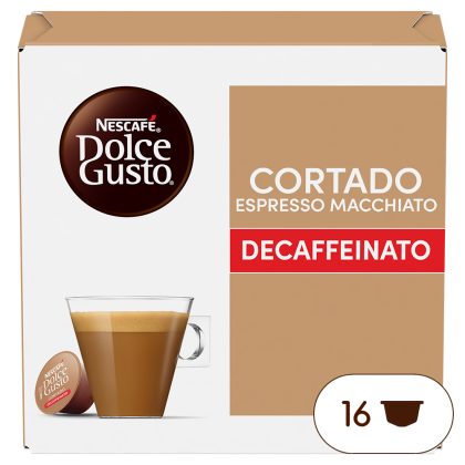 Boîte de 16 capsules ESPRESSO MACCHIATO CORTADO DECAFFEINATO 16 CAPSULES NESCAFÉ® Dolce Gusto