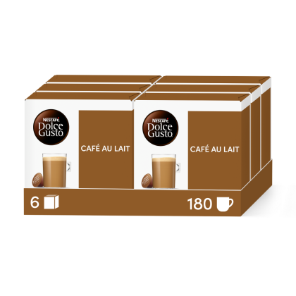 Boîte de 180 capsules PACK AVANTAGE CAFÉ AU LAIT MAGNUM 180 CAPSULES NESCAFÉ® Dolce Gusto