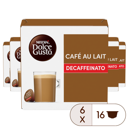 Boîte de 96 capsules PACK AVANTAGE  CAFÉ AU LAIT DECAFFEINATO 96 CAPSULES NESCAFÉ® Dolce Gusto