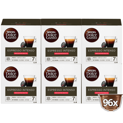 Pack avantage 96 capsules ESPRESSO INTENSO DECAFFEINATO NESCAFÉ® Dolce Gusto®
