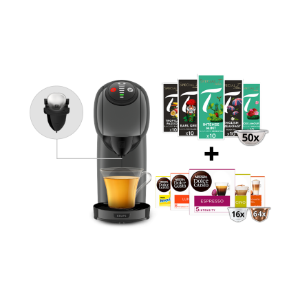 Pack GENIO S anthracite + infuseur + selection SPECIAL.T® & Dolce Gusto®