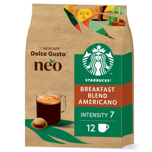 Boîte de 12 capsules NEO Starbucks® Breakfast Blend Americano 12 Dosettes NESCAFÉ® Dolce Gusto