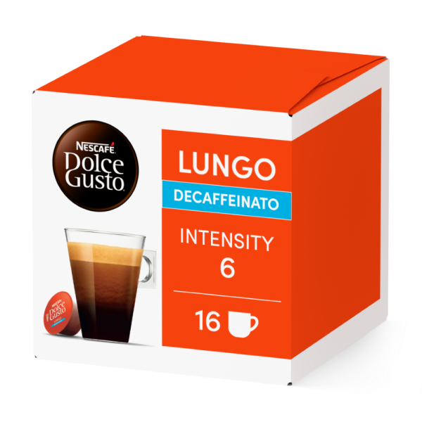 Boîte de 16 capsules LUNGO DECAFFEINATO 16 CAPSULES NESCAFÉ® Dolce Gusto