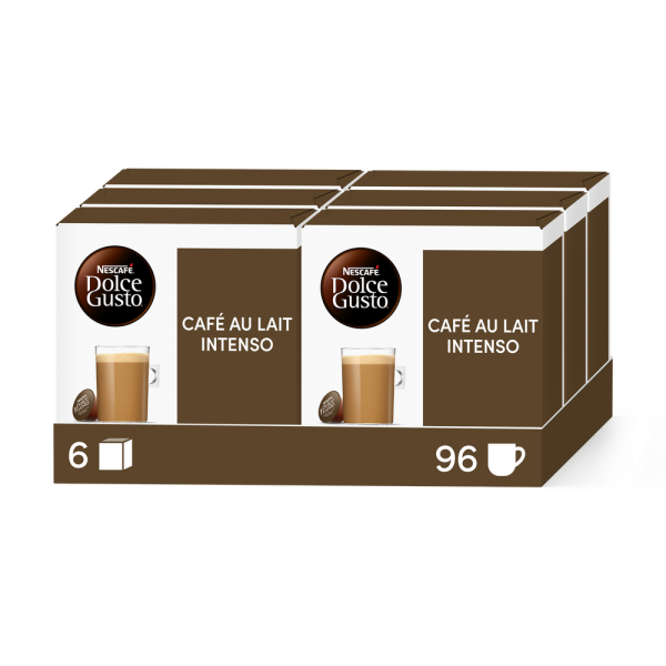 Boîte de 96 capsules PACK AVANTAGE CAFÉ AU LAIT INTENSO 96 CAPSULES NESCAFÉ® Dolce Gusto
