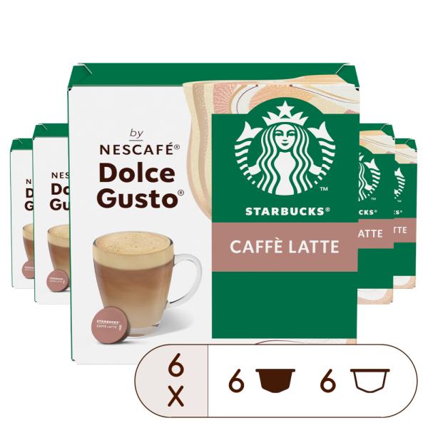 Boîte de 72 capsules PACK AVANTAGE STARBUCKS® CAFFE LATTE 72 CAPSULES NESCAFÉ® Dolce Gusto
