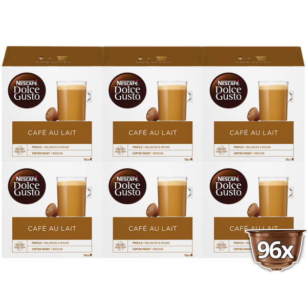 Pack avantage 96 capsules CAFÉ AU LAIT NESCAFÉ® Dolce Gusto®
