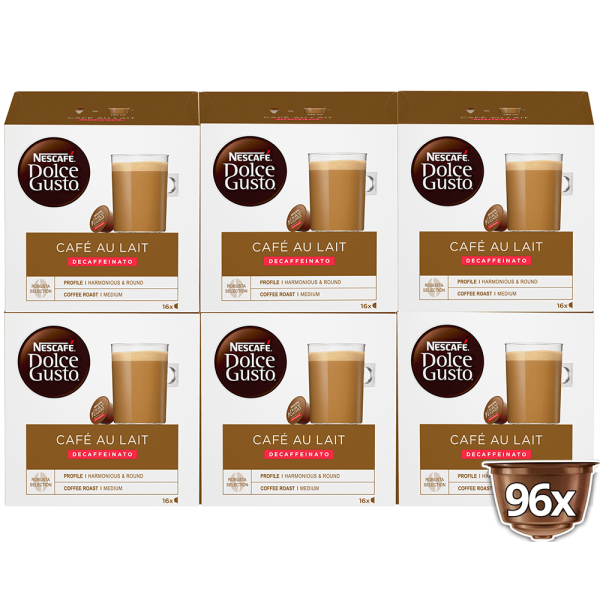 Pack avantage 96 capsules CAFÉ AU LAIT DECAFFEINATO NESCAFÉ® Dolce Gusto®
