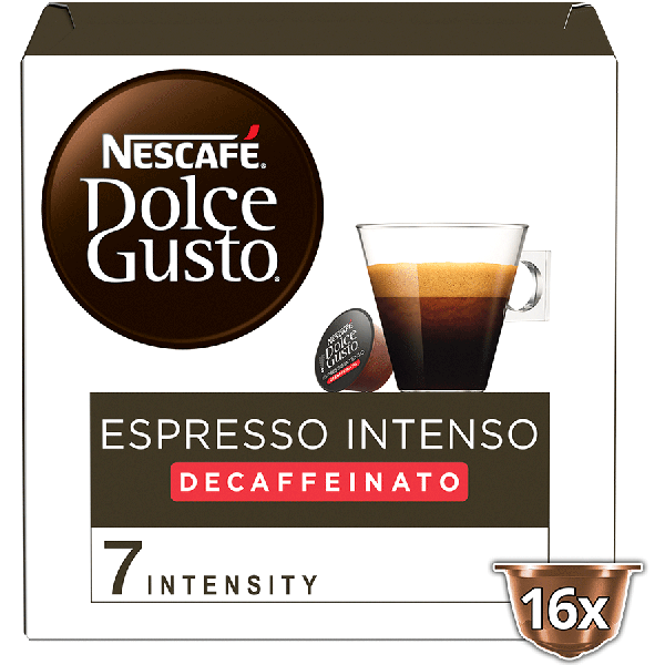Boîte de 16 capsules ESPRESSO INTENSO DECAFFEINATO NESCAFÉ® Dolce Gusto® 
