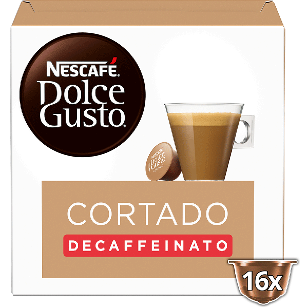 Boîte de 16 capsules ESPRESSO MACCHIATO CORTADO DECAFFEINATO NESCAFÉ® Dolce Gusto® 