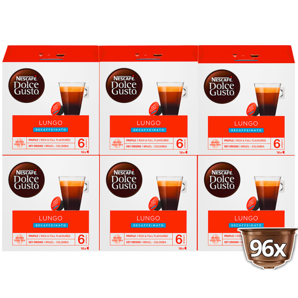 Pack avantage 96 capsules LUNGO DECAFFEINATO NESCAFÉ® Dolce Gusto® 