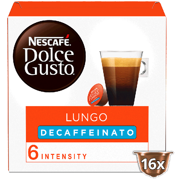 Boîte de 16 capsules LUNGO DECAFFEINATO NESCAFÉ® Dolce Gusto® 