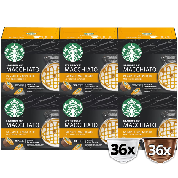 Pack avantage 72 capsules STARBUCKS® CARAMEL MACCHIATO NESCAFÉ® Dolce Gusto® 