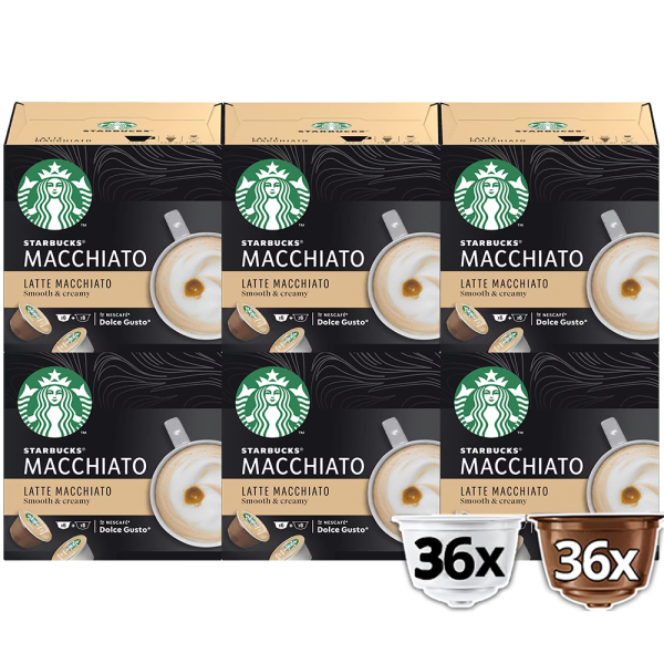 Pack avantage 72 capsules STARBUCKS® LATTE MACCHIATO NESCAFÉ® Dolce Gusto®
