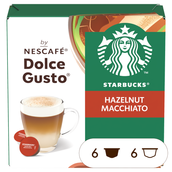 Vue de face de la boîte Starbucks® Hazelnut Macchiato