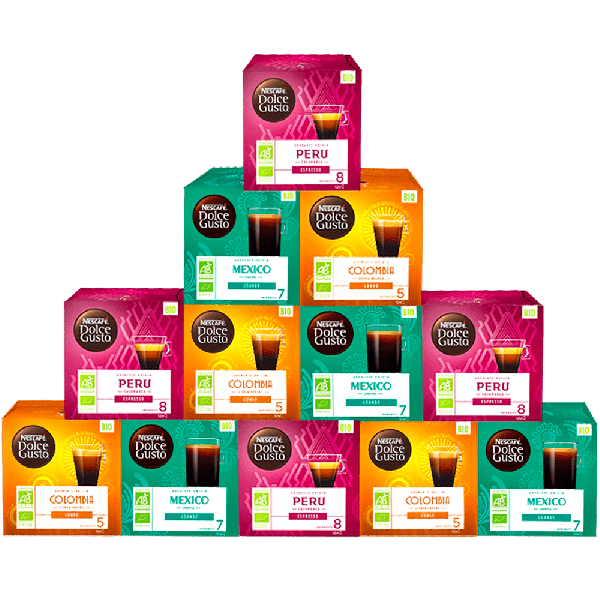 Pack dégustation 144 capsules 100% BIO NESCAFÉ® Dolce Gusto® 