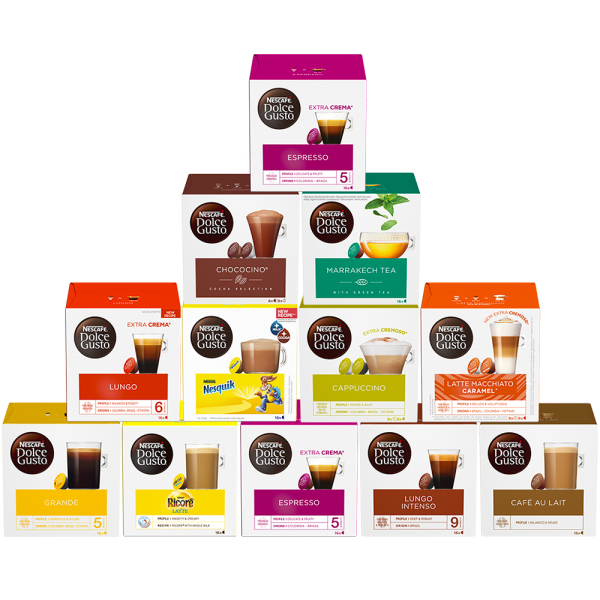 Pack dégustation 192 capsules MEILLEURES VENTESNESCAFÉ® Dolce Gusto®
