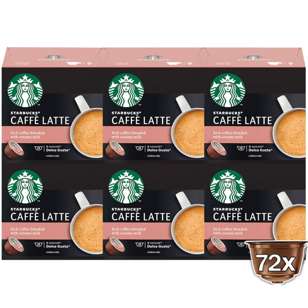 Pack avantage 72 capsules STARBUCKS® CAFFE LATTE NESCAFÉ® Dolce Gusto® 