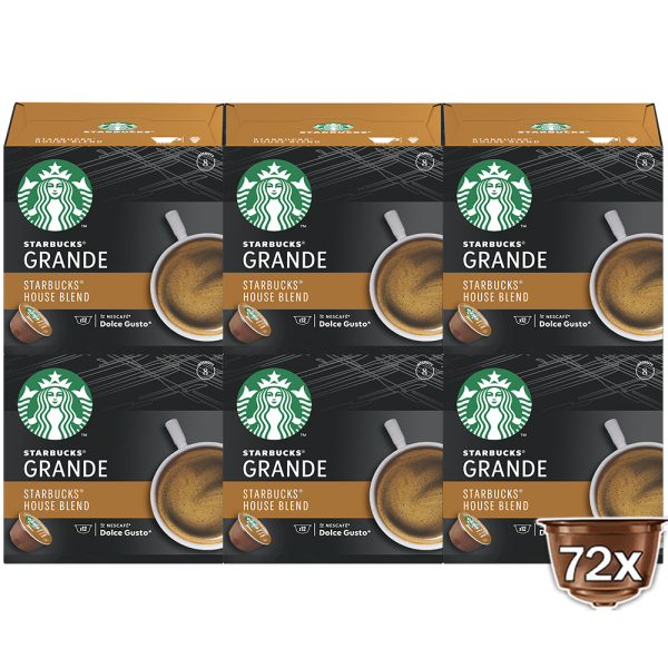 Pack avantage 72 capsules STARBUCKS® HOUSE BLEND GRANDE NESCAFÉ® Dolce Gusto®
