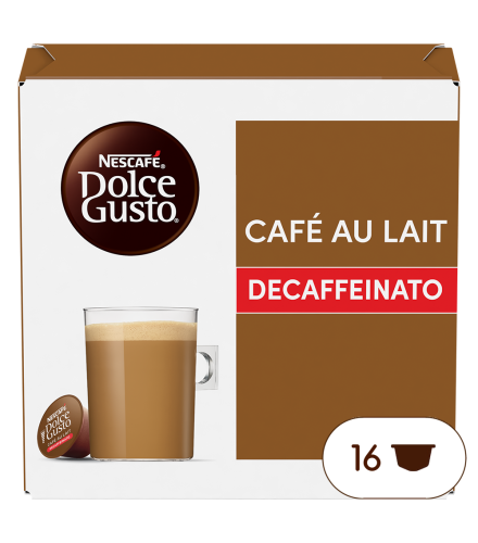 Boîte de 16 capsules CAFÉ AU LAIT DECAFFEINATO 16 CAPSULES NESCAFÉ® Dolce Gusto