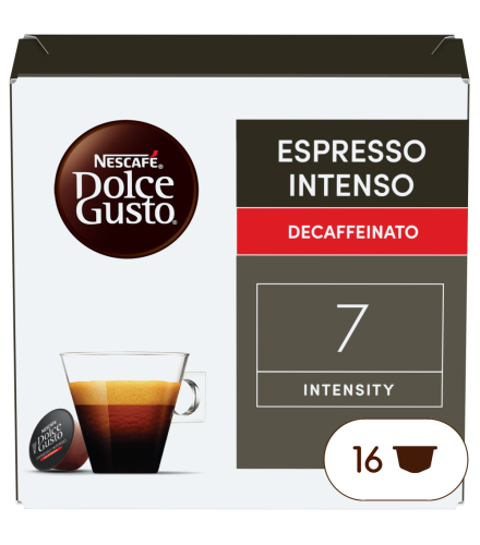 Boîte de 16 capsules ESPRESSO INTENSO DECAFFEINATO 16 CAPSULES NESCAFÉ® Dolce Gusto