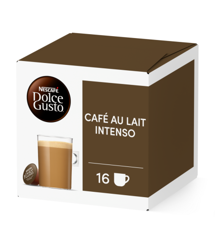 Bo&icirc;te de 16 capsules CAF&Eacute; AU LAIT INTENSO 16 CAPSULES NESCAF&Eacute;&reg; Dolce Gusto