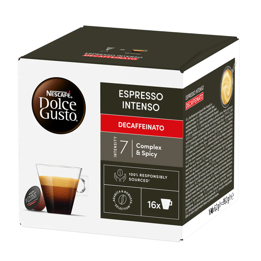 Cafe espresso Intenso Decaffeinato 16 Capsules Dolce Gusto