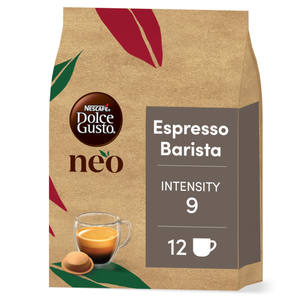 front view of the neo espresso barista with a pod