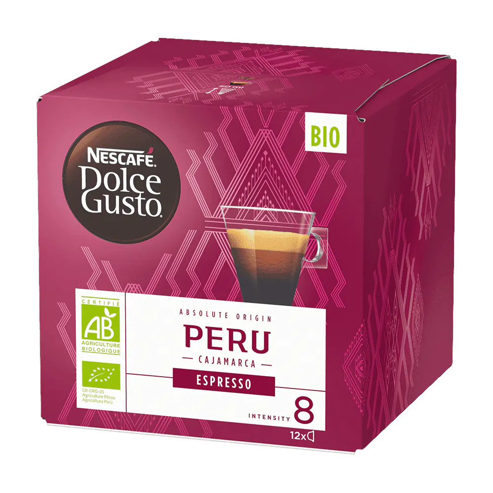 Cafe espresso Peru Bio 12 Capsules Dolce Gusto