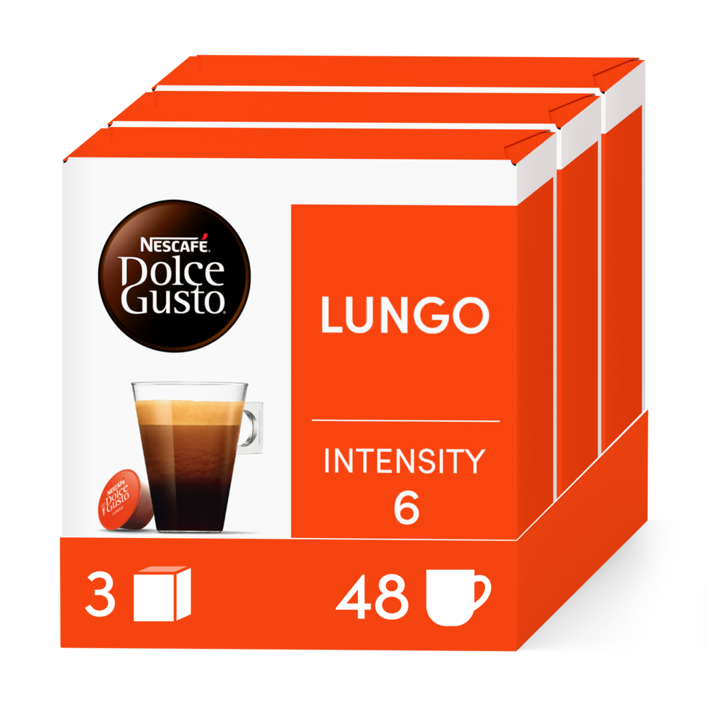 Boîte de 48 capsules LUNGO 48 CAPSULES NESCAFÉ® Dolce GustoBoîte de 48 capsules LUNGO 48 CAPSULES NESCAFÉ® Dolce Gusto