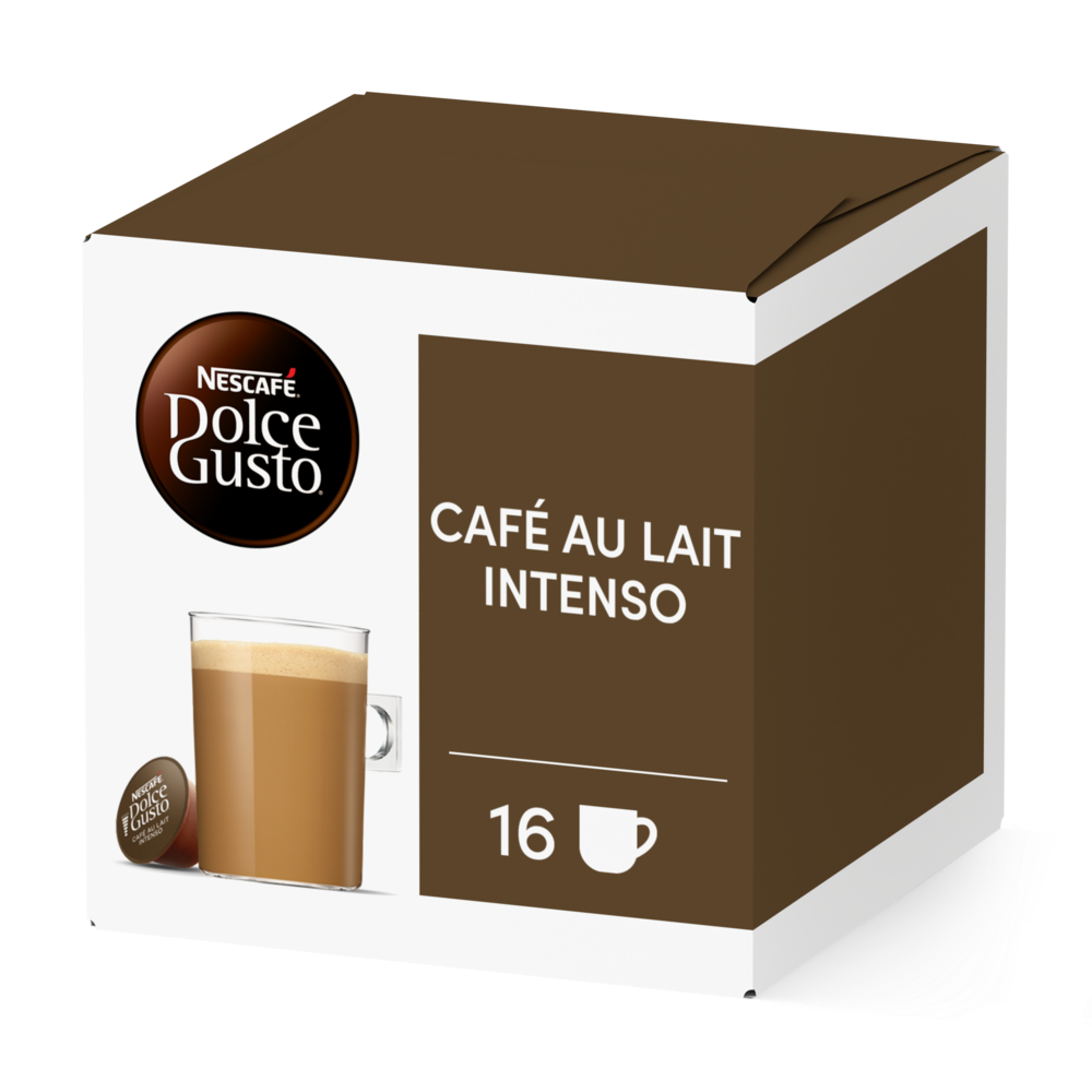 Boîte de 16 capsules CAFÉ AU LAIT INTENSO 16 CAPSULES NESCAFÉ® Dolce Gusto