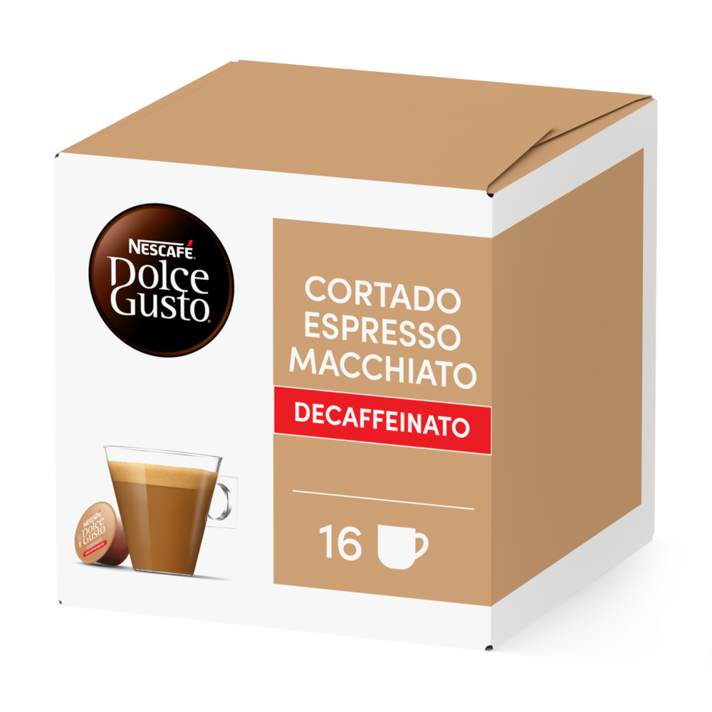 Boîte de 16 capsules ESPRESSO MACCHIATO CORTADO DECAFFEINATO 16 CAPSULES NESCAFÉ® Dolce Gusto
