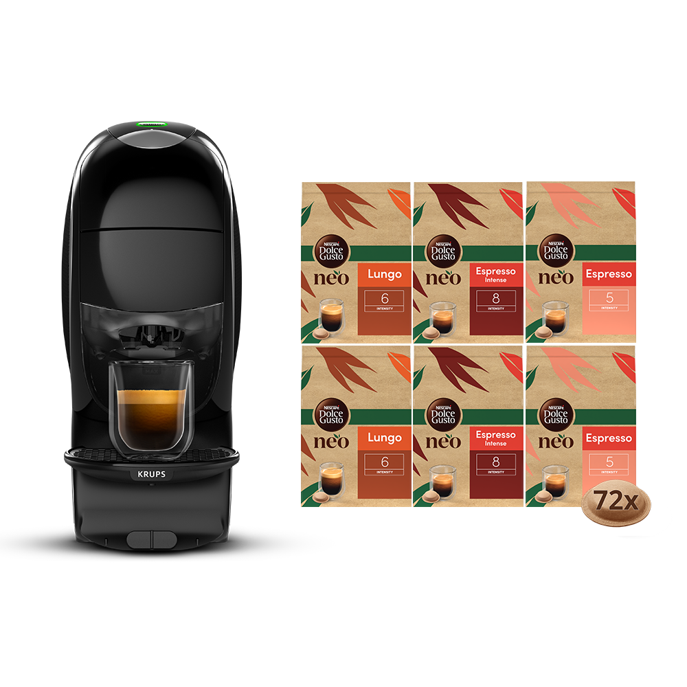 Pack NEO Latte noire + selection 100% café 6 boîtes