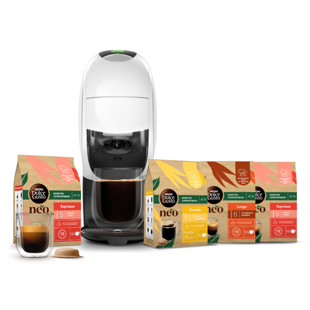 Pack NEO Latte Blanche + selection 100% café 4 boîtes