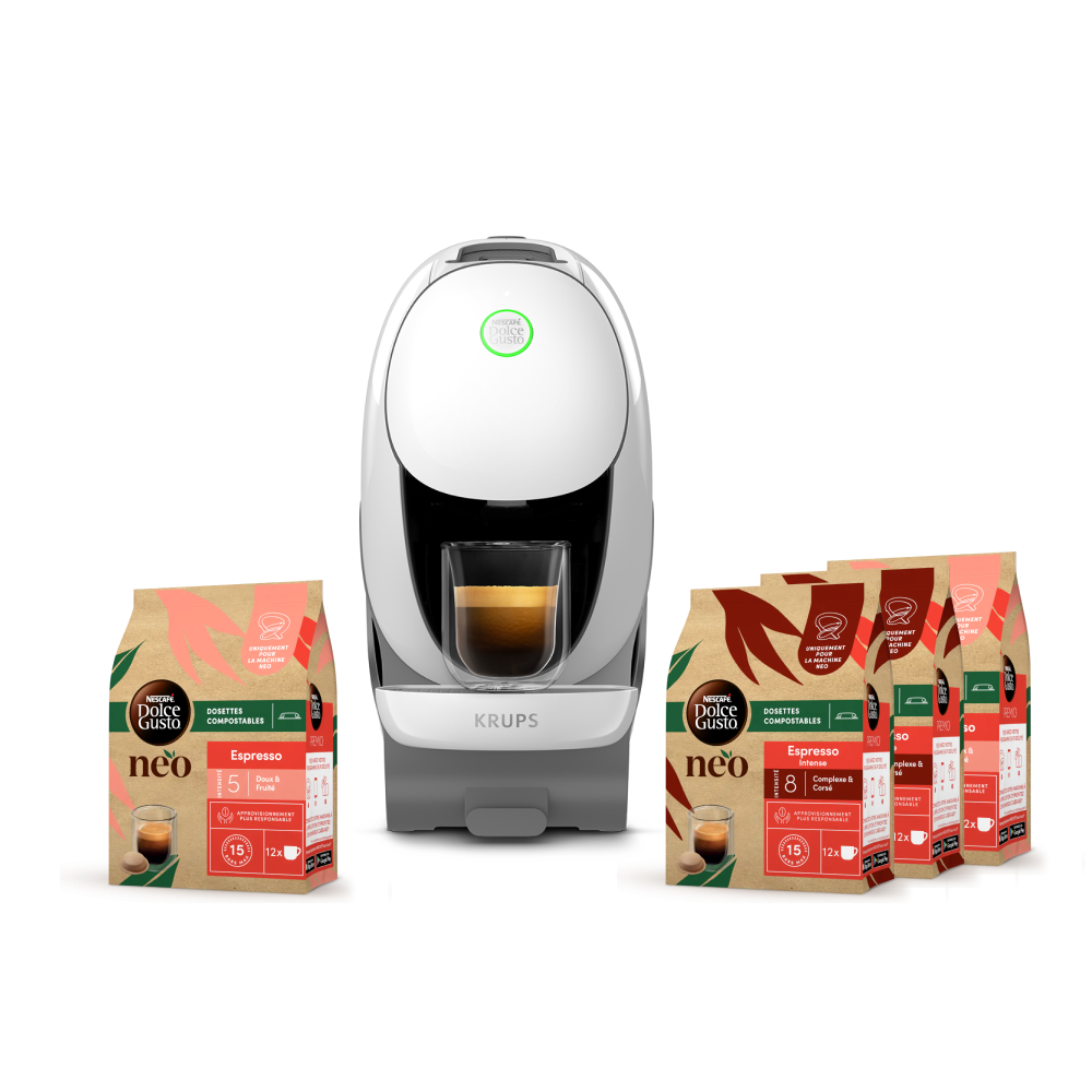 Pack NEO Caffè blanche + selection cafés courts 4 boîtes