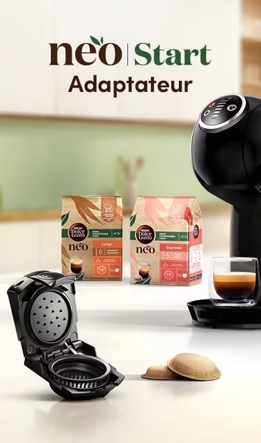 Capsules et machine NESCAFÉ® Dolce Gusto® avec l'adaptateur NEO Start®