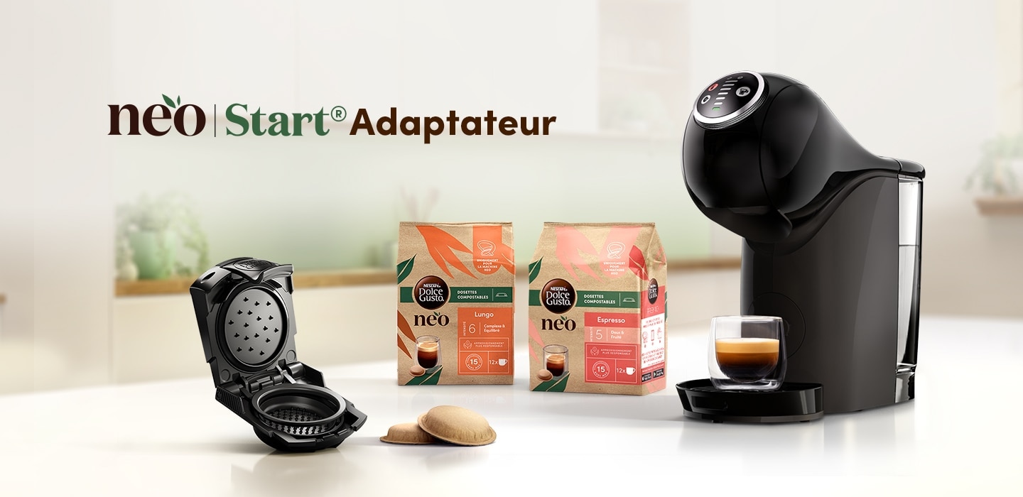 Capsules et machine NESCAFÉ® Dolce Gusto® avec l'adaptateur NEO Start®