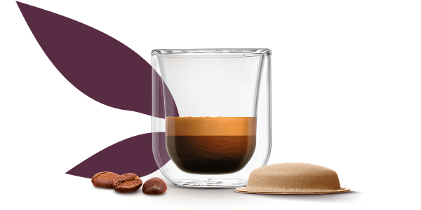 tasse de NEO Ristretto à côté d’une dosette en papier