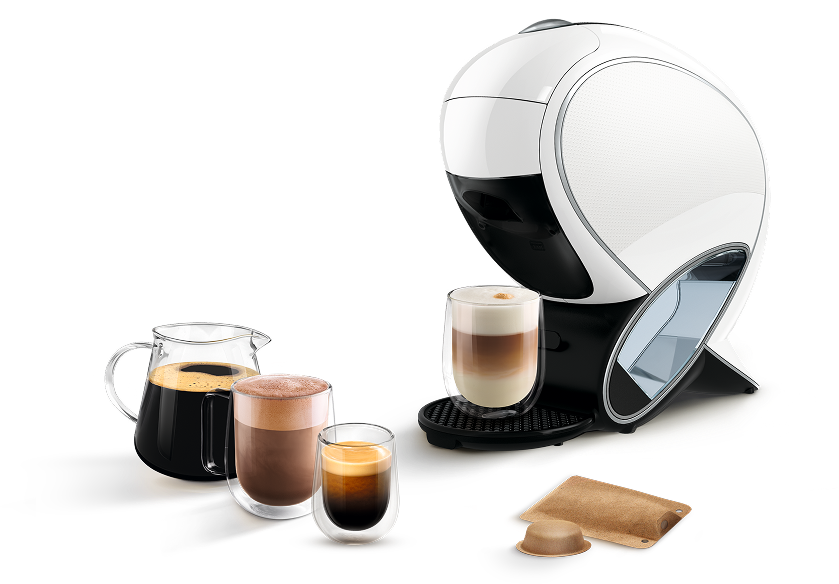 Une machine à café NEO Latte avec différentes boissons