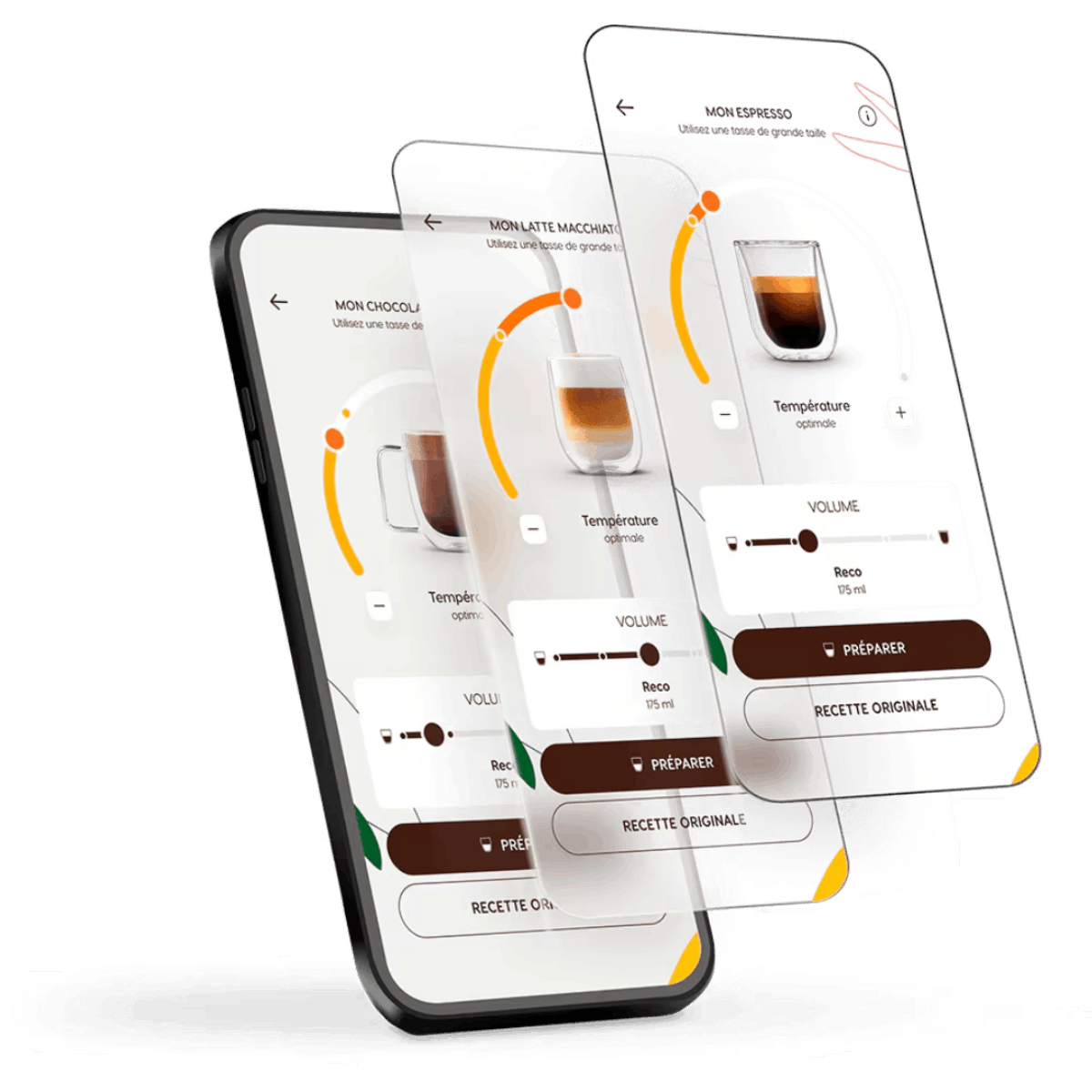 Personnalisez vos boissons via l’application.